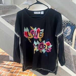 Intricate embroidered cotton Love Sweatshirt S